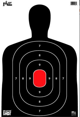 Pro-Shot SplatterShot Heavy Paper Hanging Shooting Targets, 12 in. x 18 in., Black/Red, 8-Pack