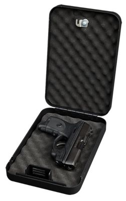 Bulldog 1-Handgun Key Entry Powder-Coat Steel Personal Vault, 9.5 in. x 6.5 in. x 2 in., Black