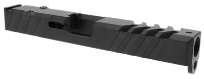 TacFire Replacement Slide with Optics Cut & Slide Ports for Glock 17 Gen3, 9mm Luger, Graphite Black, Cerakote, Stainless Steel