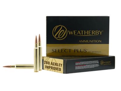 Weatherby .280 Ackley Improved 168-Grain Rifle Ammunition, 20 Rounds