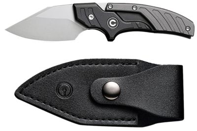 Civivi Knives 2.27 in. Typhoeus Adjustable Fixed Blade Knife, Stonewashed, 14C28N Steel Blade, 3.98 in., Black/Gray Handle