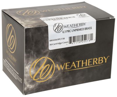 Weatherby 6.5 PRC Unprimed Brass Rifle Cases, 50 Rounds