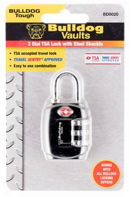 Bulldog Steel TSA Combination Lock, Black
