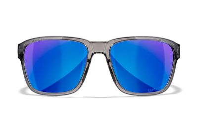 Wiley X Adult Trek Polycarbonate Crystal Shooting Glasses, M/L, Blue Mirror/Gloss Dark Gray