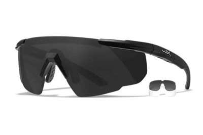 Wiley X Adult Saber Advanced Polycarbonate Shooting Glasses, Smoke Gray/Clear/Black
