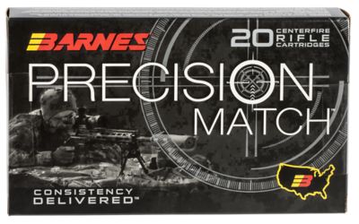 Barnes Bullets Precision Match .300 Win Magnum 220-Grain Open Tip Match Boat Tail Rifle Ammunition, 20 Rounds