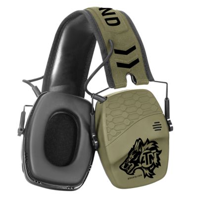 ATN X-Sound Hearing Protector Earmuffs, 22 dB Noise Reduction Rating, OD Green, 1 Pair