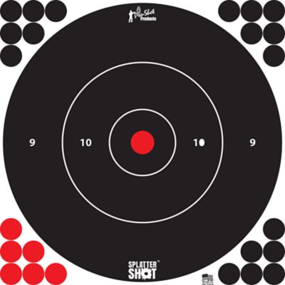 Pro-Shot SplatterShot Bullseye Self-Adhesive Paper Shooting Targets, 12 in., Black/White, 5-Pack