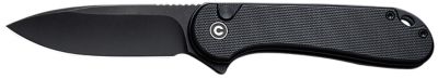 Civivi Knives 2.96 in. Elementum II EDC Folding Knife, Drop Point, Black, Stonewashed, Nitro-V Steel Blade, Black G10 Handle