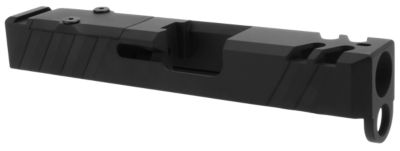 TacFire Replacement Slide with Optics Cut & Slide Ports for Glock 26 Gen3, 9mm Luger, Graphite Black, Cerakote, Stainless Steel