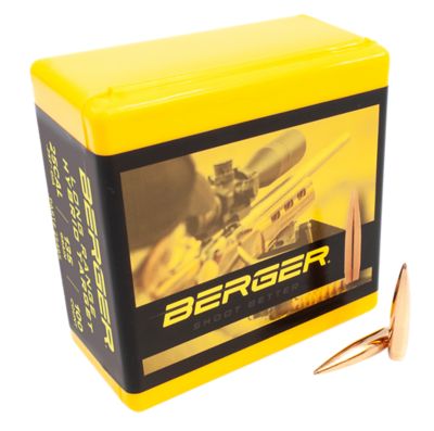 Berger Bullets Hybrid Target .25 Caliber 135-Grain Long-Range Hybrid Target Reloading Rifle Bullets, 100 Rounds