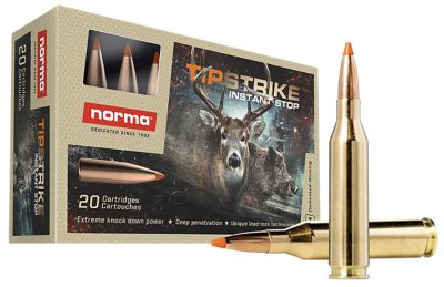 Norma Ammunition Dedicated Hunting Tipstrike .243 Win 76-Grain Polymer Tip Rifle Ammunition, 20 Rounds