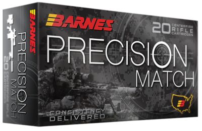 Barnes Bullets Precision Match .223 Remington 55-Grain Match Burner OTM BT Rifle Ammunition, 20 Rounds