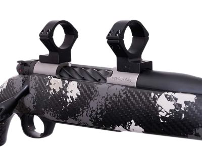 Weatherby Scope Mount/Ring Combo for Weatherby Mark V, Matte Black, Alloy, 1 in. Tube, Medium Rings, Standard 6-Lug Action