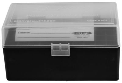 Berry's .243/.308 Winchester Polypropylene Ammo Box, Holds 50 Rounds, Clear/Black
