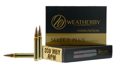 Weatherby Select Plus .338 Weatherby RPM 185-Grain TTSX Boat Tail Rifle Ammunition, 20 Rounds