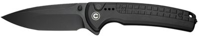 Civivi Knives 3.70 in. Sentinel Strike II Folding Knife, Black, Stonewashed, Nitro-V Steel Blade, Black Textured FRN Handle