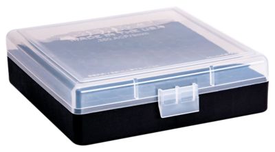 Berry's 9mm/.380 ACP Polypropylene Ammo Box, Holds 100 Rounds, Clear/Black