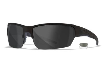 Wiley X Adult WX Saint Polycarbonate Shooting Glasses, S/M, Smoke Gray/Clear/Matte Black