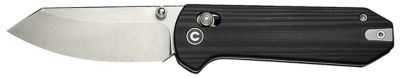 Civivi Knives 2.88 in. Yonder Folding Knife, Spey Point, Stonewashed, 14C28N Steel Blade, Black Textured G10 Handle