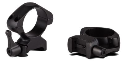 Konus Steel Rings, 1 in. Tube, High, 0 MOA, Picatinny/Weaver, Quick Release, Matte Black, Steel Alloy