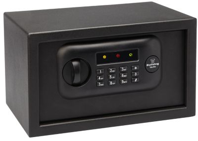 Bulldog 1-Handgun Standard Keypad/Key Entry Powder-Coat Steel Digital Pistol Vault, 12 in. x 8 in. x 7 in., Black