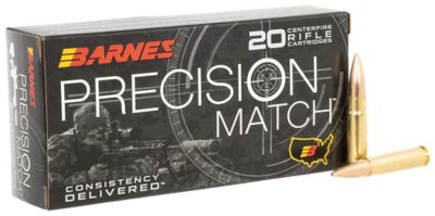 Barnes Bullets Precision Match .300 AAC Blackout 220-Grain Match Burner OTM BT Rifle Ammunition, 20 Rounds