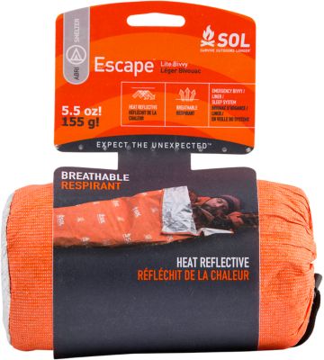 Survive Outdoors Longer SOL Bivvy, Waterproof, Orange, Aluminum-Coated Polyethylene