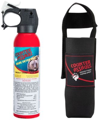 Counter Assault Capsaicin Bear Spray, 32 ft./7 Seconds Range, 8.10 oz., Includes Holster