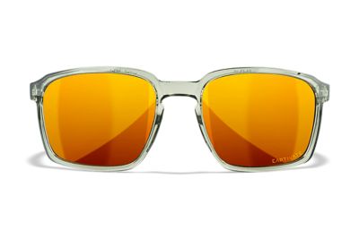 Wiley X Adult Alfa Polycarbonate Crystal Frame Shooting Glasses, M/L, Bronze Mirror/Clear Gloss Light Olive