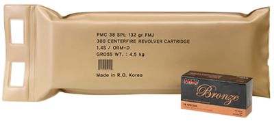 PMC Bronze Battle Pack .38 Special 132-Grain Full Metal Jacket Handgun Ammunition, 300 Rounds