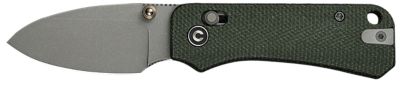Civivi Knives 2.34 in. Baby Banter 2 Folding Knife, Drop Point, Gray, Stonewashed, Nitro-V Steel Blade, Canvas Micarta Handle