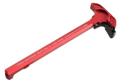 Strike Industries Extended Latch Charging Handle for AR-15, Red Anodized, Aluminum