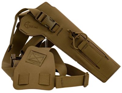 Cole-tac Varmint Wrangler Chest Pistol Holster for 0.22 Suppressor Hosts, Right Hand, Coyote Brown, VW102