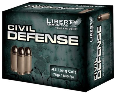 Liberty Ammunition Civil Defense .45 Colt 78-Grain Lead Free Fragmenting Hollow Point Handgun Ammunition, 20 Rounds