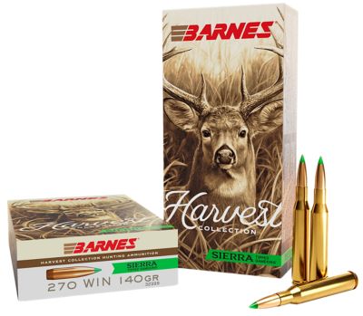 Barnes Bullets Harvest .270 Win 140-Grain Sierra Tipped GameKing Rifle Ammunition, 20 Rounds
