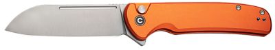 Civivi Knives 3.47 in. Chevalier II EDC Folding Knife, Sheepsfoot Stain, 14C28N Steel Blade, Orange Aluminum Handle