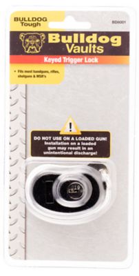 Bulldog Metal Trigger Lock with Key for Handguns/Rifles/Shotguns, Black