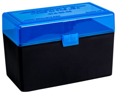 Berry's .243/.308 Winchester Polypropylene Ammo Box, Holds 50 Rounds, Blue/Black
