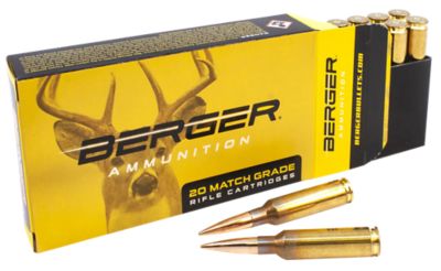 Berger Bullets Target 6.5 Creedmoor 156-Grain Hybrid Rifle Ammunition, 20 Rounds