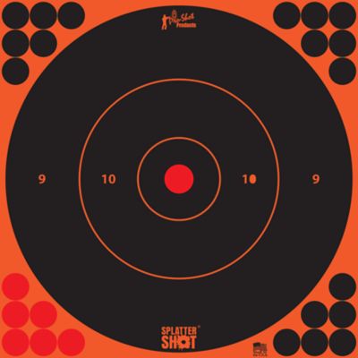 Pro-Shot SplatterShot Bullseye Self-Adhesive Paper Shooting Targets, 12 in., Black/Orange, 5-Pack