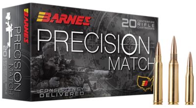 Barnes Bullets Precision Match 6.5 PRC 145-Grain Open Tip Match Boat Tail Rifle Ammunition, 20 Rounds