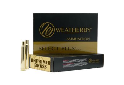 Weatherby 6.5 WBY RPM Select Plus Unprimed Brass Rifle Cases, 50 Rounds
