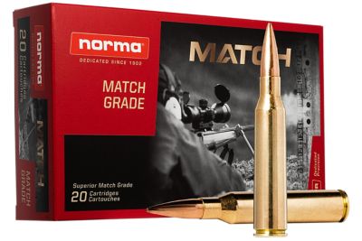 Norma Ammunition Golden Target Match .338 Lapua Magnum 250-Grain Hollow Point Boat Tail Rifle Ammunition, 20 Rounds