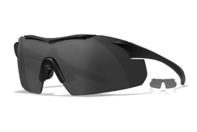Wiley X Adult Vapor Polycarbonate Shooting Glasses, Smoke Gray/Clear/Matte Black