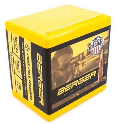 Berger Bullets Target .30 Caliber 200.2-Grain Hybrid Reloading Rifle Bullets, 100 Rounds