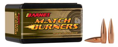 Barnes Bullets Match Burners 6.5 Creedmoor 140-Grain Match Burners Boat Tail Reloading Rifle Bullets, 100 Rounds