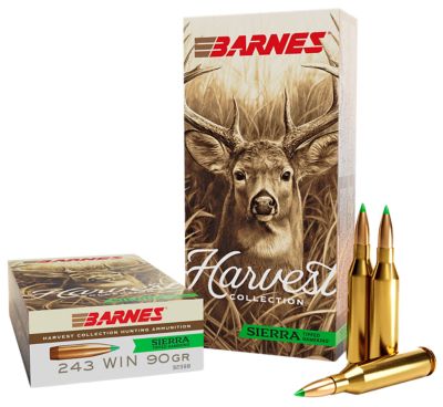 Barnes Bullets Harvest .243 Win 90-Grain Sierra Tipped GameKing Rifle Ammunition, 20 Rounds