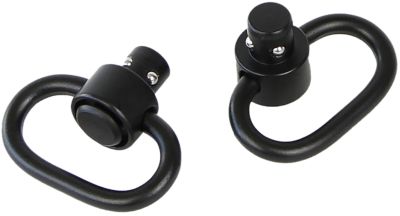 Bulldog Deluxe Push Button Swivel, 1.25 in., Black, Steel