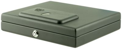 Bulldog 1-Handgun Fingerprint ID Entry Magnum Powder-Coat Steel Top-Load Vault, 11.5 in. x 9.75 in. x 2.5 in., Black